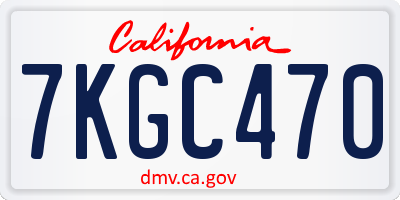 CA license plate 7KGC470