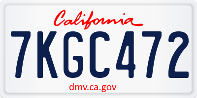 CA license plate 7KGC472