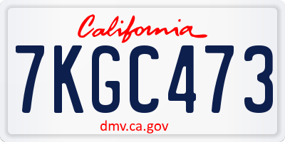 CA license plate 7KGC473