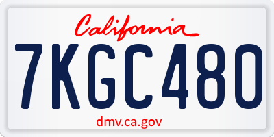 CA license plate 7KGC480