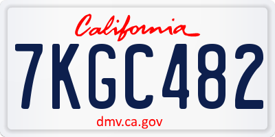 CA license plate 7KGC482