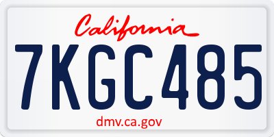 CA license plate 7KGC485