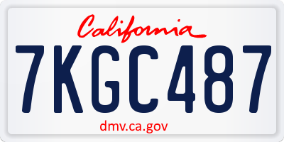 CA license plate 7KGC487