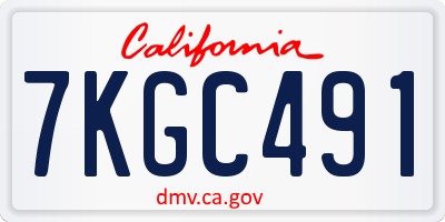 CA license plate 7KGC491
