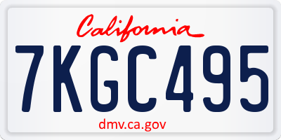 CA license plate 7KGC495