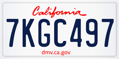 CA license plate 7KGC497