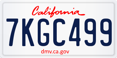 CA license plate 7KGC499