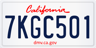 CA license plate 7KGC501