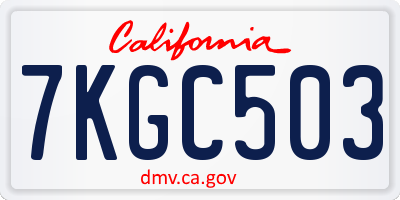 CA license plate 7KGC503
