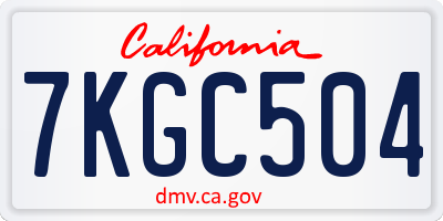 CA license plate 7KGC504