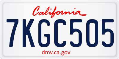 CA license plate 7KGC505