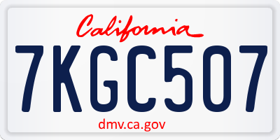 CA license plate 7KGC507
