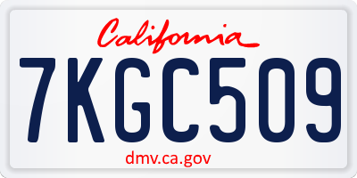 CA license plate 7KGC509