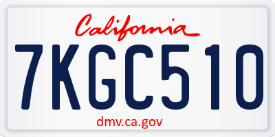 CA license plate 7KGC510