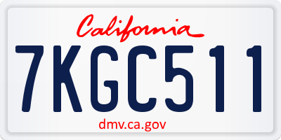 CA license plate 7KGC511