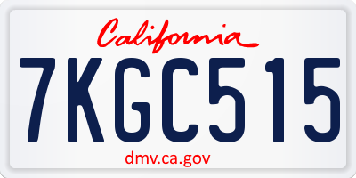 CA license plate 7KGC515