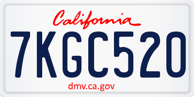 CA license plate 7KGC520