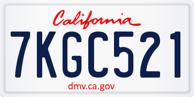 CA license plate 7KGC521