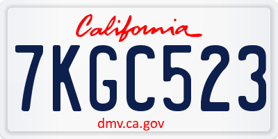 CA license plate 7KGC523