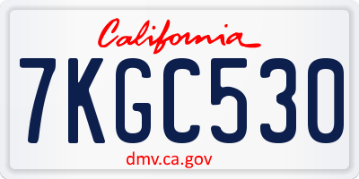 CA license plate 7KGC530
