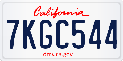 CA license plate 7KGC544