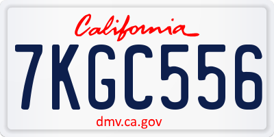 CA license plate 7KGC556