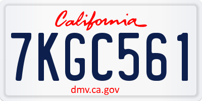 CA license plate 7KGC561