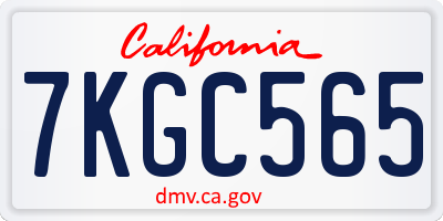 CA license plate 7KGC565