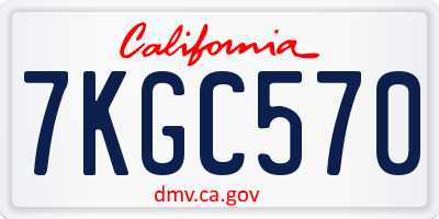 CA license plate 7KGC570