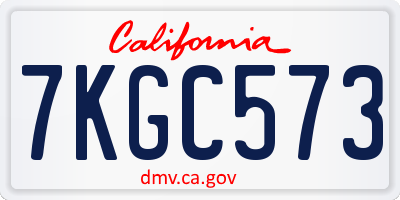 CA license plate 7KGC573