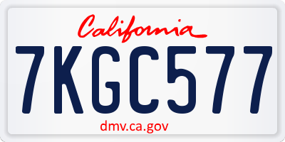 CA license plate 7KGC577