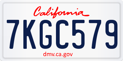 CA license plate 7KGC579