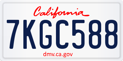 CA license plate 7KGC588