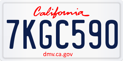 CA license plate 7KGC590