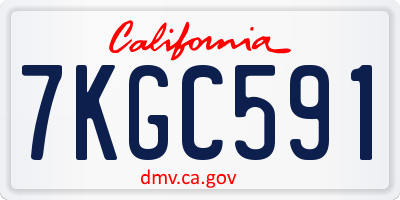 CA license plate 7KGC591