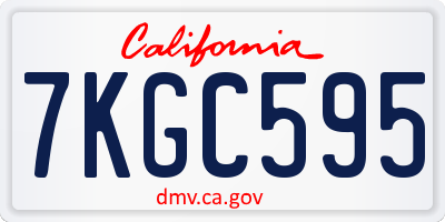 CA license plate 7KGC595