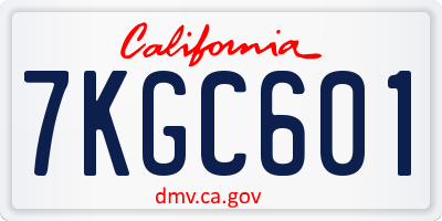CA license plate 7KGC601