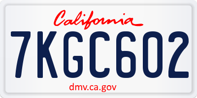CA license plate 7KGC602