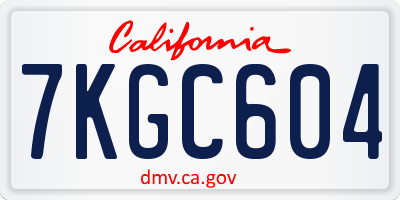 CA license plate 7KGC604