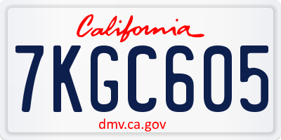 CA license plate 7KGC605