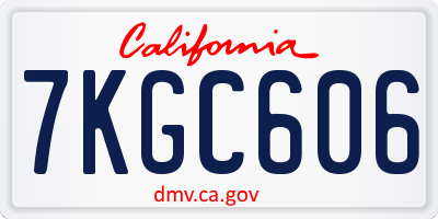 CA license plate 7KGC606