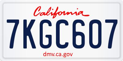 CA license plate 7KGC607