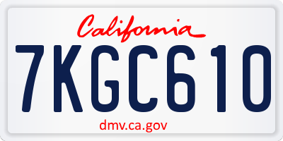 CA license plate 7KGC610