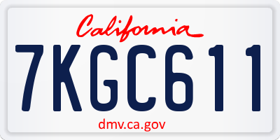 CA license plate 7KGC611