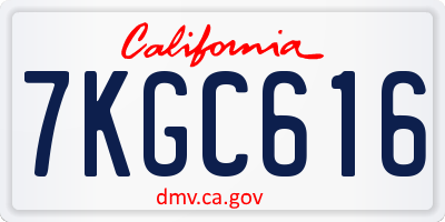 CA license plate 7KGC616