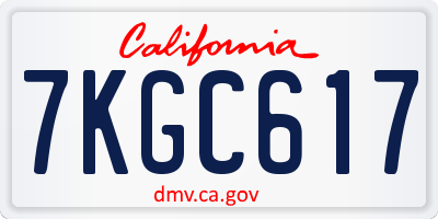 CA license plate 7KGC617