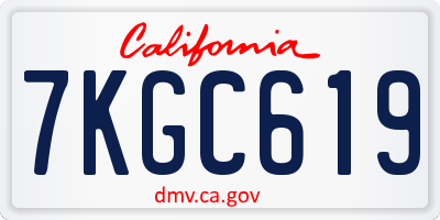 CA license plate 7KGC619