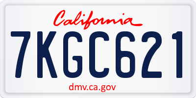 CA license plate 7KGC621