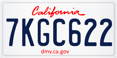 CA license plate 7KGC622