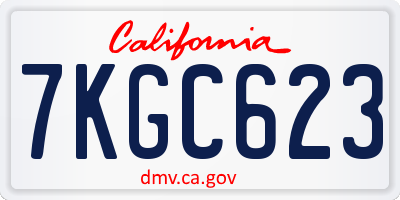 CA license plate 7KGC623